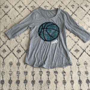 Justice Basketball T-Shirt Flippy Sequins Size 10